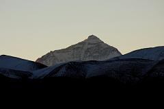 
Mount Everest close up from Tingri at sunrise.

